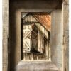 The framed painting of Hay Loft Doors.