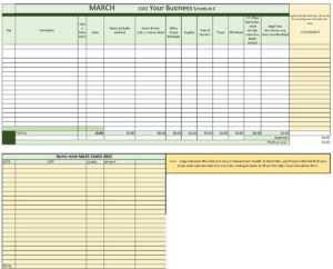 Artist's Income & Expense Excel Spreadsheet