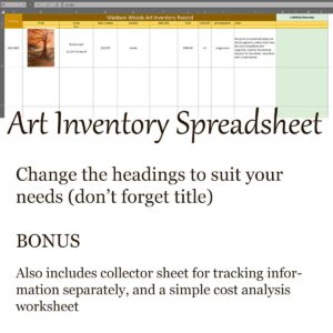 Art inventory spreadsheet