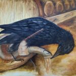 Detour for a Thirsty Raven, painting in Ozark pigment oils by Madison Woods.