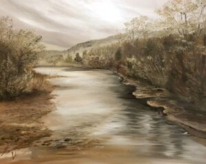 Tonalist Landscape of Kings River in Spring