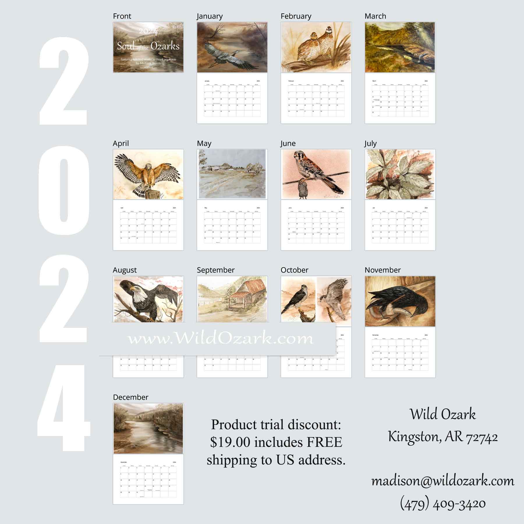 2024 Wild Ozark Art Calendar Shop Wild Ozark