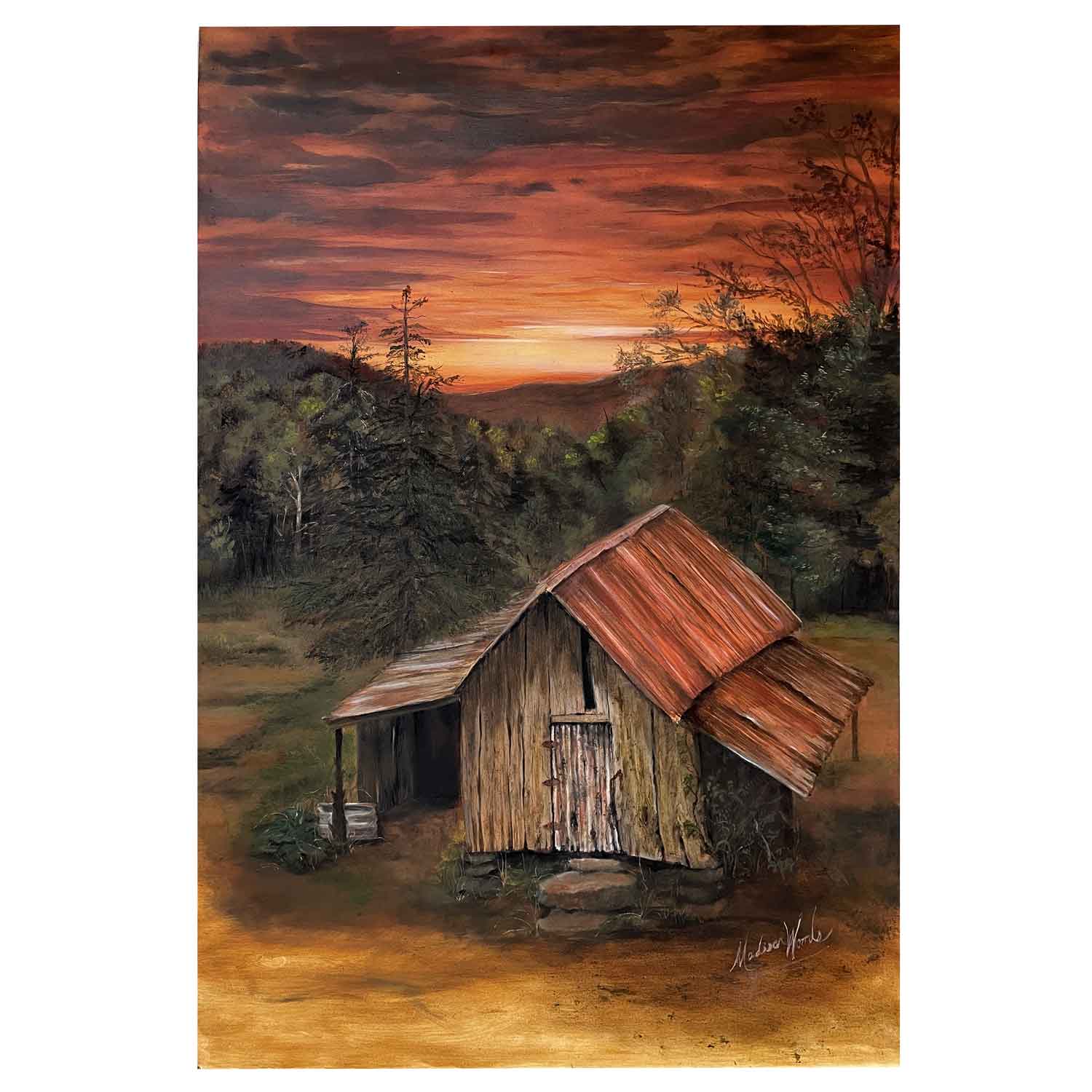 Old Shed, Red Sunset